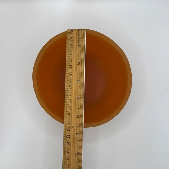 Martha Sturdy amber acrylic bowl in metal stand. Rare artist marked piece. - Picture 6 of 12